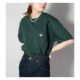Linhai Japanese 2025 summer dan pocket embroidery casual versatile round neck short-sleeved top for women
