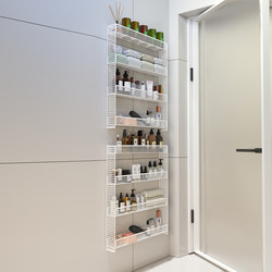 Bathroom Ultra-Thin Storage Rack Wall-Mounted Behind the Bathroom Door, Skin Care Product Storage Rack, Multi-Layer Cosmetic Shelf