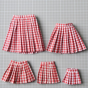 
60 cm 3 points ob24 points 6 points BJD short skirt 30cm fat baby clothes six points small cloth JK plaid pleated skirt