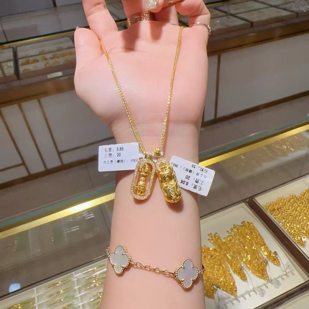 24K 24金　貔貅 金剛杵 ネックレス 足金999刻印入りA 24K 24金 貔貅 金剛杵 ネックレス 足金999刻印入りA