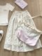 Flower cake skirt female summer 2024 new high -waisted thin A -shaped long small small sweet puff skirt