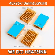 Tùy chọn oxit vàng với keo tản nhiệt hợp kim nhôm 40 * 25 * 10 mm / tản nhiệt chip điện tử