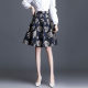 High waist printed short skirt women's 2025 spring and autumn new retro puffy skirt A-line skirt pleated skirt umbrella skirt