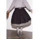 DIDDIMODA black stitching black and white plaid layer sense simple wild winter large skirt skirt female