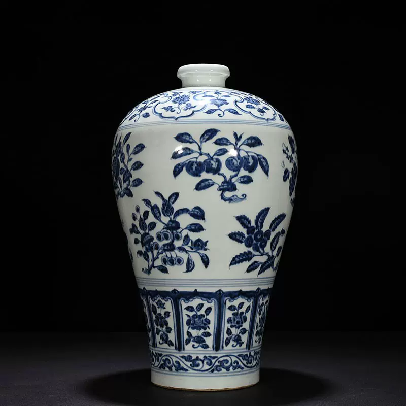 明永乐青花折枝花果纹梅瓶0226 古玩古董瓷器老货旧货收藏-Taobao