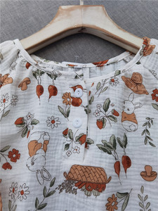 Pure cotton double layer gauze crepe home clothes pajamas set for girls new spring and summer short sleeve shorts long sleeves trousers