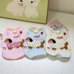 Pet Dog Clothes Cute Cartoon Dachshund Spring and Summer Vest Teddy Bichon Pomeranian Cat Small Dog Clothing