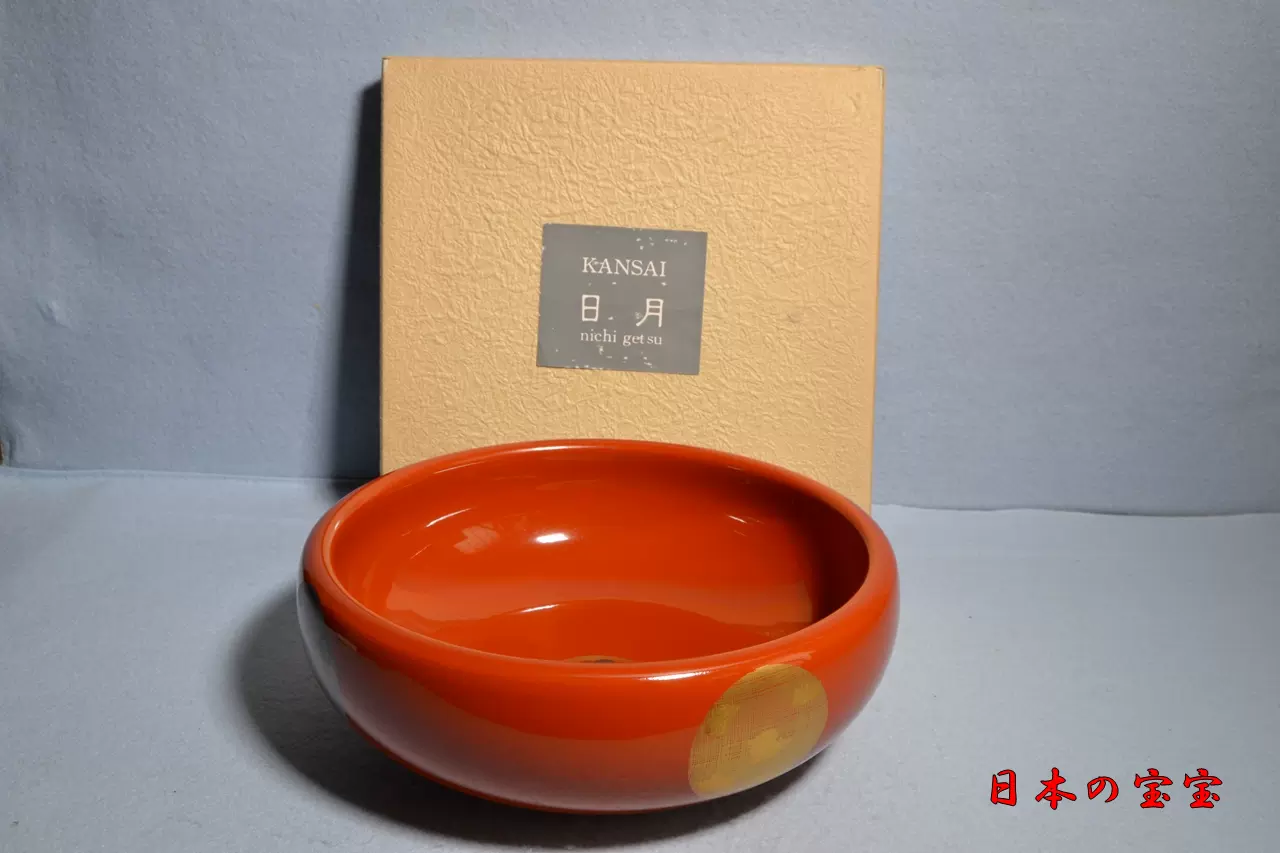 日本山中漆器本塗天然木金银莳绘日式果子钵茶盘果子器果盘茶道具-Taobao