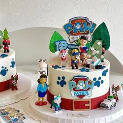 Dog Captain Internet Celebrity Cake Decoration Figurine Cartoon Cute Children's Boy Dog Birthday Baking Decoration Insert