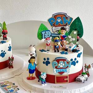 Captain Dog Internet Celebrity Cake Decoration Ornament Cartoon Cute Children Boy Dog Birthday Baking Dress Up Plug-in