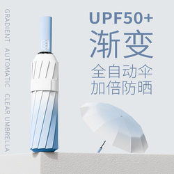 High-Quality Gradient Color Women's Sun Umbrella, Sun Protection, Uv Protection, Fully Automatic, Dual-Use for Sun and Rain, Foldable, Wind-Resistant