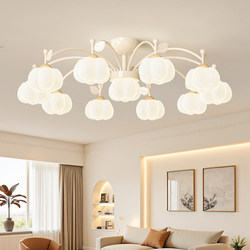 Living Room Chandelier, Cream Style Cotton Hall Main Light, French Style, Whole House Simple Modern New Light Luxury Bedroom Lighting Fixtures