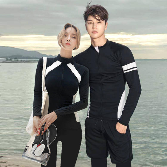 Couple diving clothes female long -sleeved sunscreen jellyfish clothing snorkeling service men's style suits are thin swimsuit
