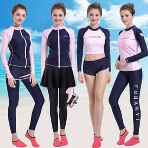 Diving suits for women split snorkeling swimsuit couple long sleeves trousers sun protection quick-drying surfing suit men's jellyfish suit
