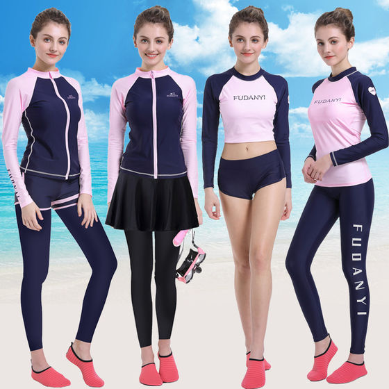 Diving suits for women split snorkeling swimsuit couple long sleeves trousers sun protection quick-drying surfing suit men's jellyfish suit
