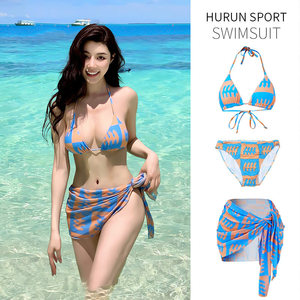 Swimming clothes female bikini sexy body three -piece set of pure desire explosive ins -sexy hot girl new beach swimsuit
