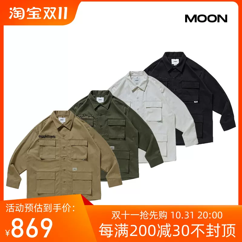 MOON現貨WTAPS JUNGLE 01/LS/COTTON. TWILL刺繡四袋工裝襯衫21AW-Taobao