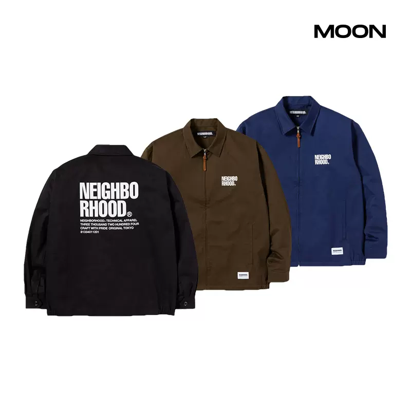 MOON现货NEIGHBORHOOD ZIP WORK JACKET皮绳拉链工装夹克23AW-Taobao