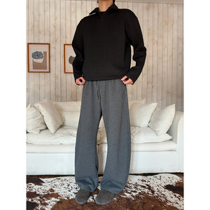 
WESSK three-color scimitar wide-leg sweatpants cleanfit autumn and winter loose sports versatile couple casual trousers