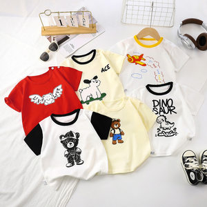 
26 years new children's short-sleeved T-shirt pure cotton children's summer baby clothes boys thin girls' tops summer style