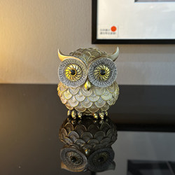 Workstation Mood Stabilizer Owl Ornament, Office Desk Decoration for Attracting Wealth, High-End Home Decor for Living Room
