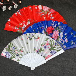 Plastic Flat Silk Folding Fan, Chinese Style Dance Fan, Amazon Bestseller, 7inch Smooth Opening and Closing