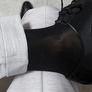 
Formal men's stockings mirror suit business comfortable sexy gentleman thin black stockings formal socks oily mid-calf socks