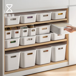 Lazy Corner Desktop Storage Box with Lid for Kitchen, Clothes, Sundries, Cosmetics, Plastic Organizer Bin, Storage Basket