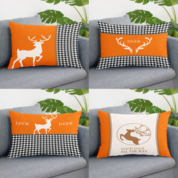 Nordic Orange Sofa Throw Pillow for Living Room, Bed Headrest Cushion, Car-Mounted High-End Luxury Backrest Pillow Cover Without Insert