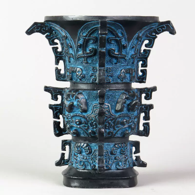 銅器 何尊博古架  装飾品 現代工芸品  美術品 置物 銅器 何尊博古架 装飾品 現代工芸品 美術品 置物 銅製 青銅器酒