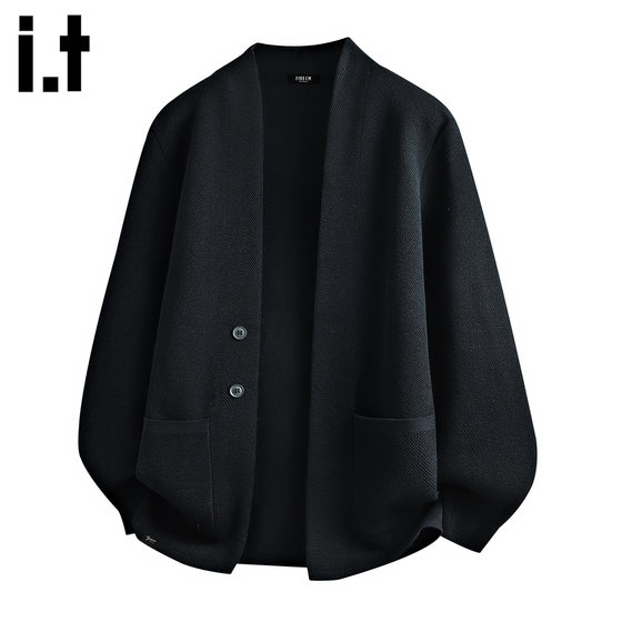 
it:5cm/FIVECM black knitted cardigan sweater for men 2025 new autumn and winter lazy loose jacket