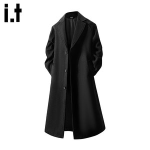 
it:5cm/FIVECM high-end woolen coat men's 2025 winter black over-the-knee windbreaker suit jacket