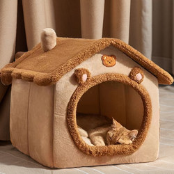 Cat House for All Seasons, Enclosed Cat House, Villa Cat House, Removable and Washable Dog House, Warm Cat and Dog House in Winter