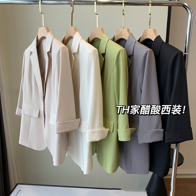 4000+TH high-end drooping top with a button flat collar thin suit ...