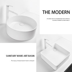 Square Washbasin Side Drain Washing Machine Partial Hole Washbasin Countertop Basin Round Ceramic Washbasin Art Basin