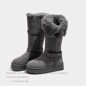 [Recommended by good things] Gray thick sole warm snow boots