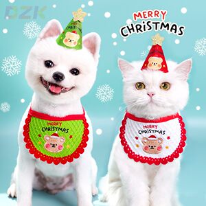 
Embroidery Merry Christmas Bear Pet Set Cat Felt Supplies Hat Bib Collar Snood Cat Dog Rabbit Dog.9