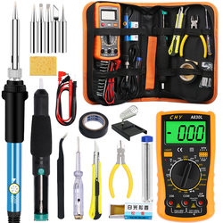 Adjustable Temperature Electric Soldering Iron Welding Tool Set 60W Electric Soldering Iron Tool Kit Soldering Multimeter Kit