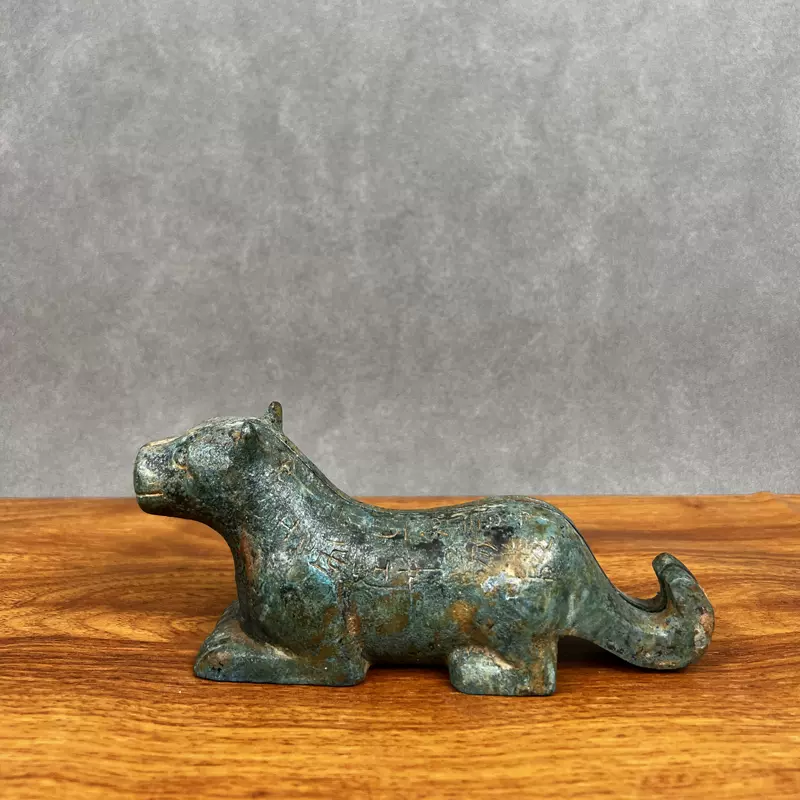 国内稀少★虎符 古代調兵用の証憑★ 清朝 雍正年製 青銅器置物 珍蔵 中国古玩 中国古美術 総長：12cm LZ-115