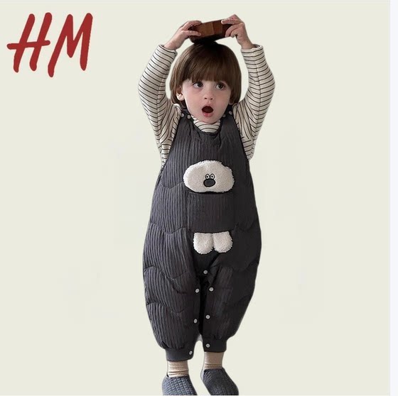 
Clearance sale special price baby down pants autumn and winter baby boy cartoon sleeveless khaki new national standard 90 down boy protection