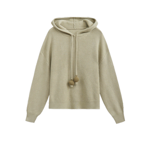 
Zihan hooded pullover knitted sweater for women in winter new lazy casual and versatile solid color inner long-sleeved top