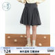 Zihan bow pleated skirt for women in autumn new design sense casual high waist A-line mesh splicing short skirt
