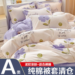 Class a New Pure Cotton Duvet Cover Single Piece 100% Thickened Skin-Friendly Cotton Single/Double 150X200X230 Student Dormitory Duvet Cover 3