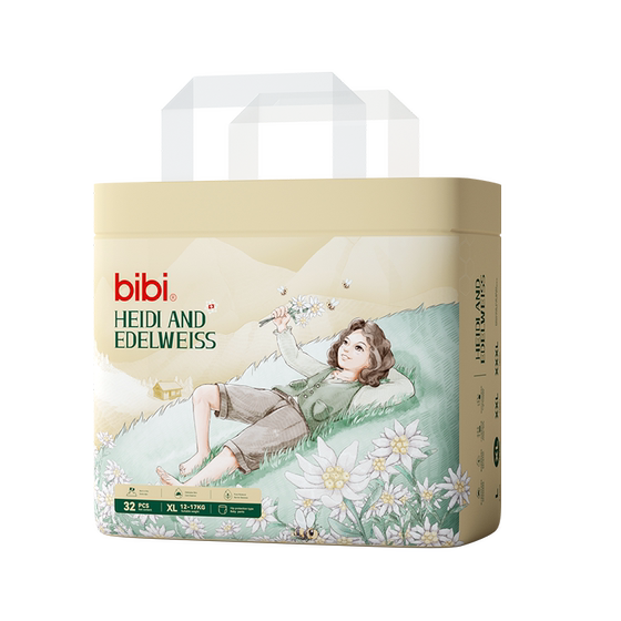 
Bibi Meet Heidi Baby Pants Diaper Pulling Pants Growth Pants Thin Large Absorbing Diaper Multi-Size 2 Packs
