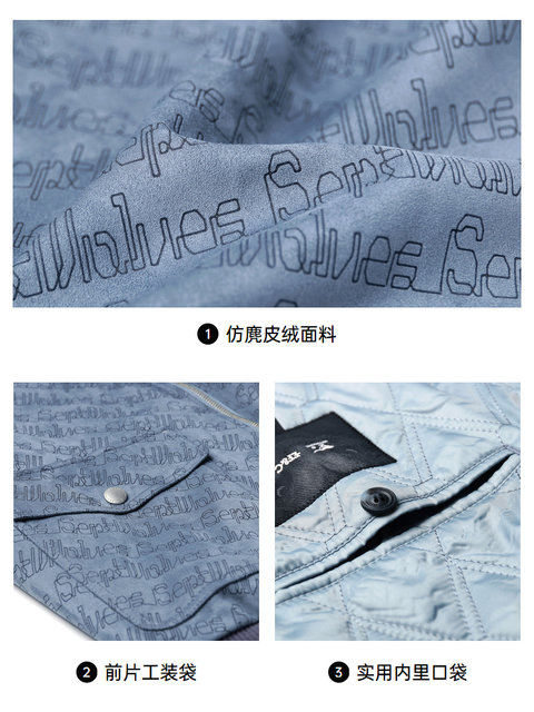 Seven Wolves men's jacket spring and autumn new lapel quilted cotton ...