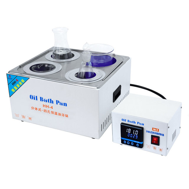 Oil Bath Pot, Laboratory Digital Display Constant Temperature Timing Oil Bath Pot Single Hole Water Bath Pot Stainless Steel Inside Outside High Preci