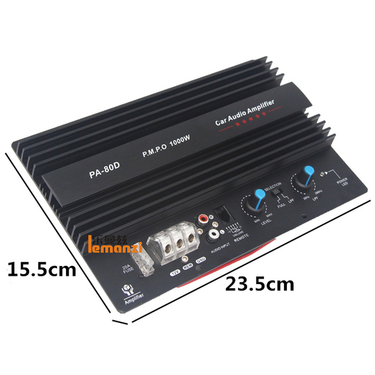 Lemanz 80d 10/12インチ 車用サブウーファーアンプ - 1000W A/Bクラス