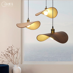 Wabi-Sabi Style Simple Straw Hat Retro Chandelier New Chinese Style Tea Room Restaurant Homestay Bar Bedroom Handmade Fabric Lighting Fixtures