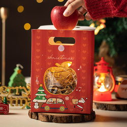 Paper Bag Christmas Packaging Bag Christmas Eve Apple Window-Opening Stand-Up Bag Cartoon Creative Hand-Held Gift Bag