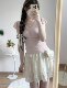 Hot girls' niche design sense small flying sleeve knitted short sleeve 2025 summer new slim fit slim V-neck versatile top